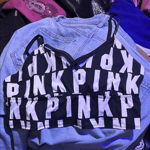 PINK Victoria's Secret Black and White Strappy Bra